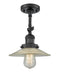 Innovations Lighting Halophane 1 Light Semi-Flush Mount Part Of The Franklin Restoration Collection 201F-BK-G2-LED