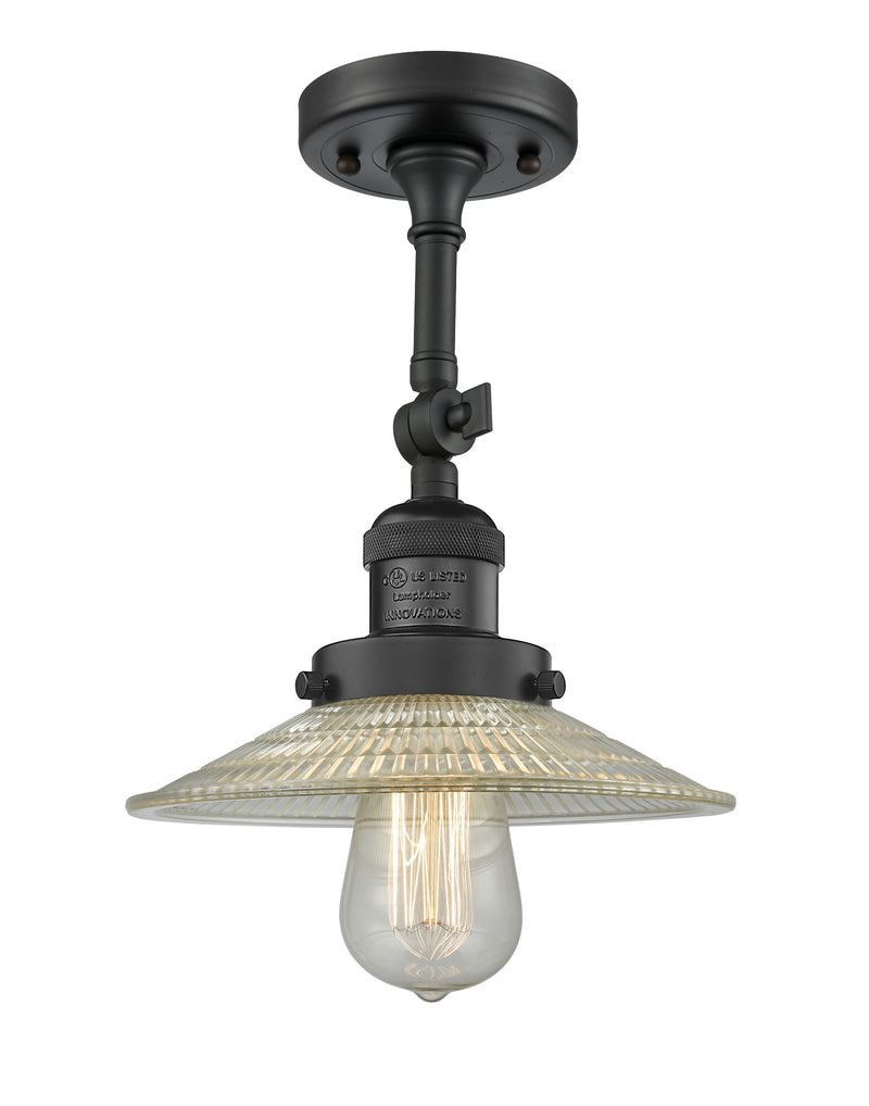 Innovations Lighting Halophane 1 Light Semi-Flush Mount Part Of The Franklin Restoration Collection 201F-BK-G2-LED