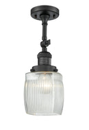 Innovations Lighting Colton 1 Light Semi-Flush Mount Part Of The Franklin Restoration Collection 201F-BK-G302-LED