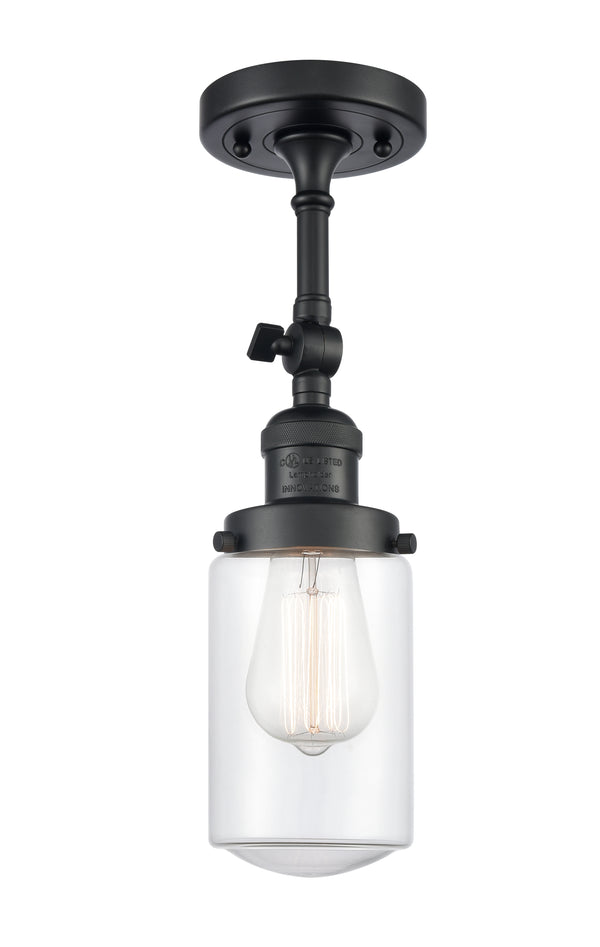 Innovations Lighting Dover 1 Light Semi-Flush Mount Part Of The Franklin Restoration Collection 201F-BK-G312-LED