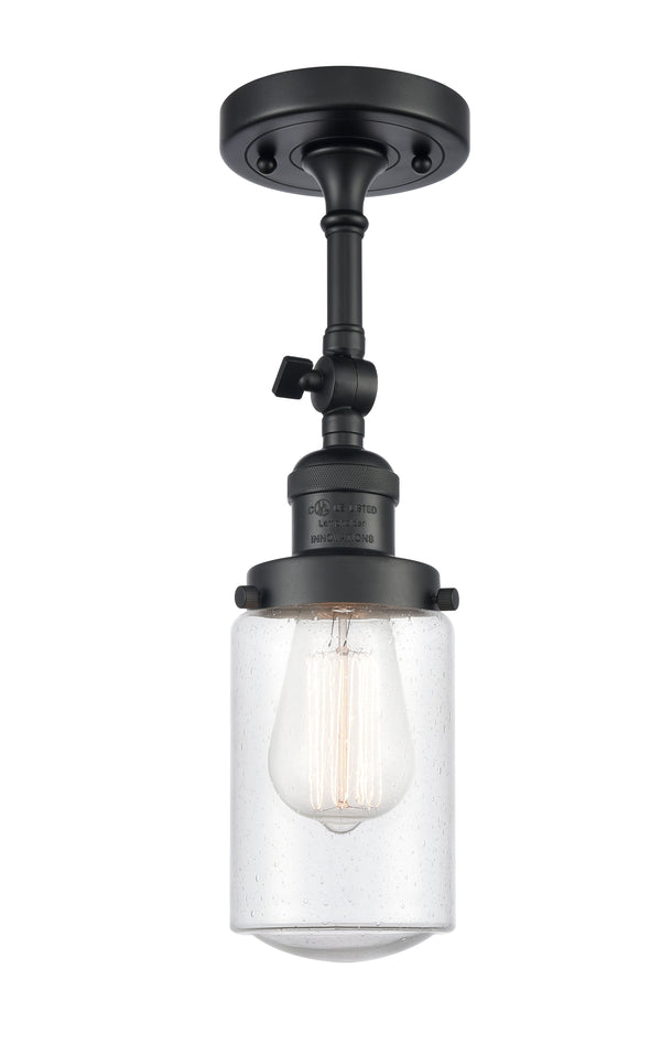 Innovations Lighting Dover 1 Light Semi-Flush Mount Part Of The Franklin Restoration Collection 201F-BK-G314