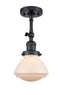 Innovations Lighting Olean 1 Light Semi-Flush Mount Part Of The Franklin Restoration Collection 201F-BK-G321