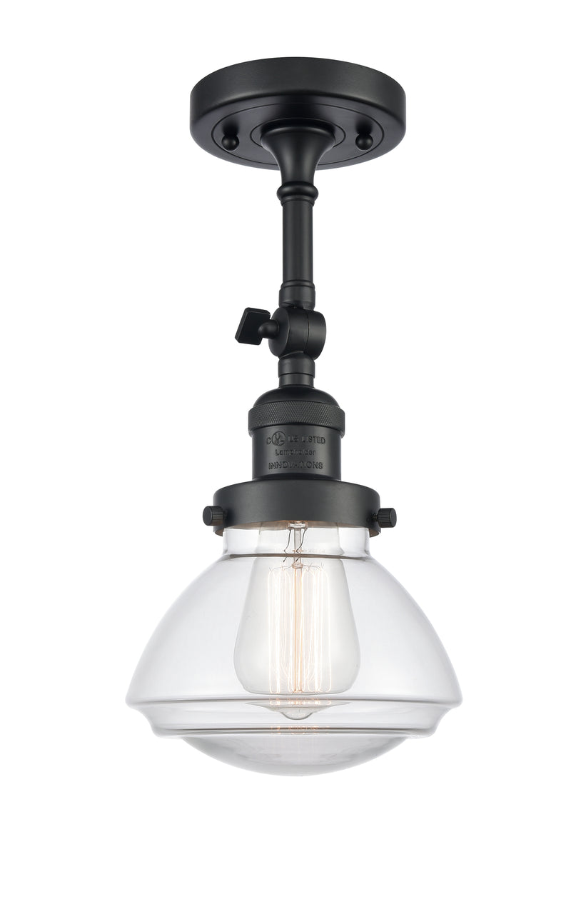 Innovations Lighting Olean 1 Light Semi-Flush Mount Part Of The Franklin Restoration Collection 201F-BK-G322