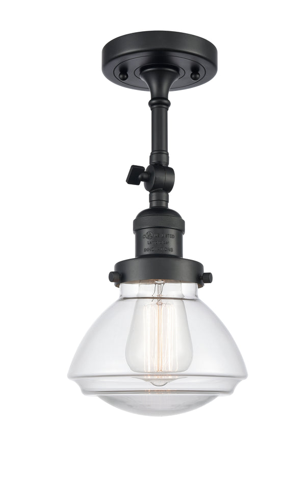 Innovations Lighting Olean 1 Light Semi-Flush Mount Part Of The Franklin Restoration Collection 201F-BK-G322-LED