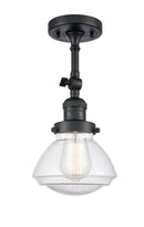 Innovations Lighting Olean 1 Light Semi-Flush Mount Part Of The Franklin Restoration Collection 201F-BK-G324