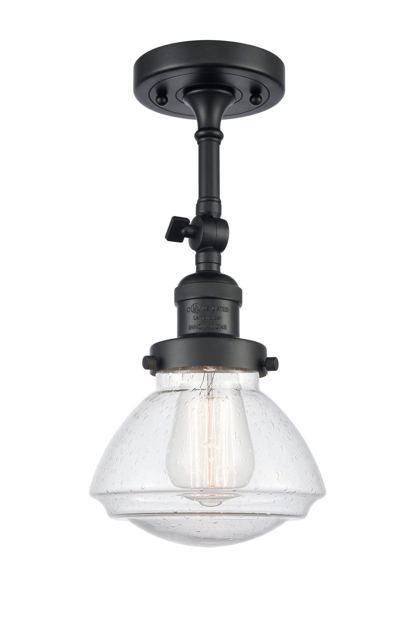 Innovations Lighting Olean 1 Light Semi-Flush Mount Part Of The Franklin Restoration Collection 201F-BK-G324-LED