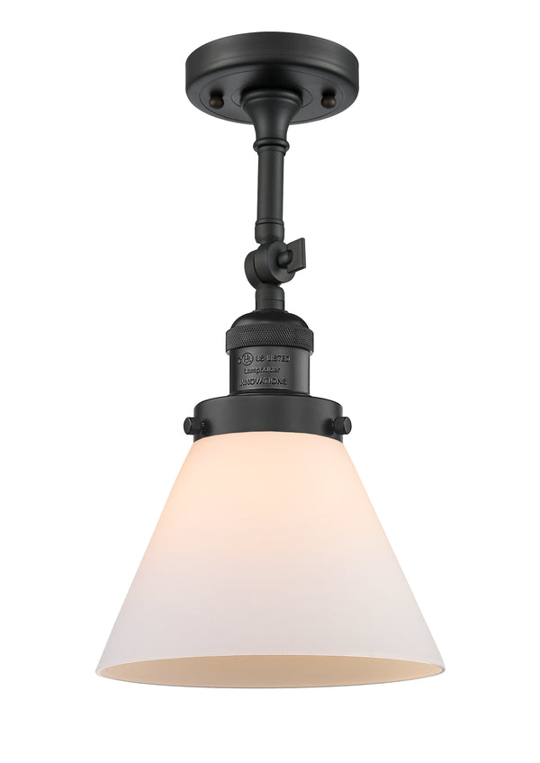 Innovations Lighting Large Cone 1 Light Semi-Flush Mount Part Of The Franklin Restoration Collection 201F-BK-G41-LED