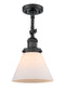 Innovations Lighting Large Cone 1 Light Semi-Flush Mount Part Of The Franklin Restoration Collection 201F-BK-G41-LED