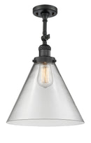 Innovations Lighting X-Large Cone 1 Light Semi-Flush Mount Part Of The Franklin Restoration Collection 201F-BK-G42-L