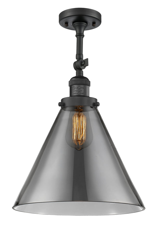 Innovations Lighting X-Large Cone 1 Light Semi-Flush Mount Part Of The Franklin Restoration Collection 201F-BK-G43-L