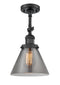 Innovations Lighting Large Cone 1 Light Semi-Flush Mount Part Of The Franklin Restoration Collection 201F-BK-G43