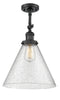 Innovations Lighting X-Large Cone 1 Light Semi-Flush Mount Part Of The Franklin Restoration Collection 201F-BK-G44-L