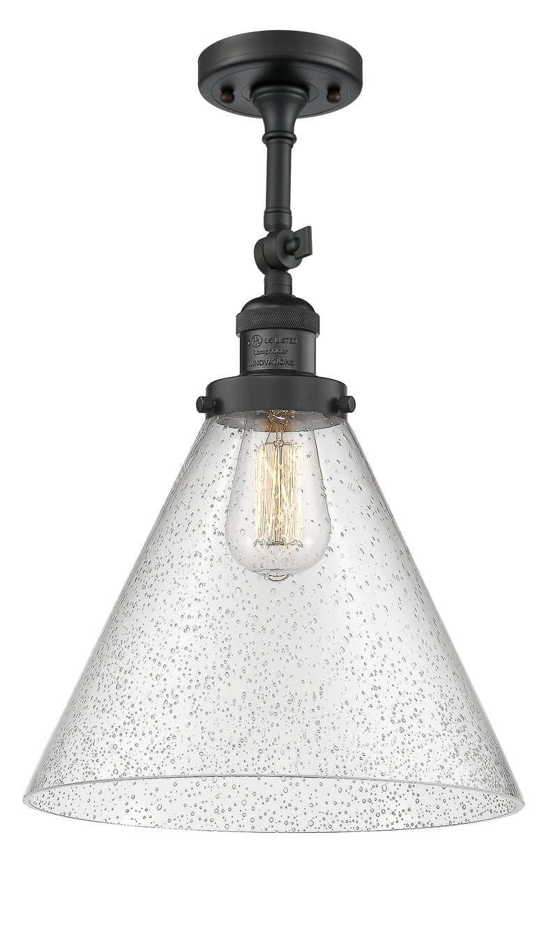 Innovations Lighting X-Large Cone 1 Light Semi-Flush Mount Part Of The Franklin Restoration Collection 201F-BK-G44-L