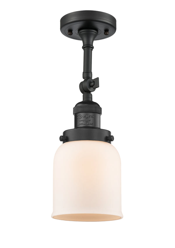 Innovations Lighting Small Bell 1 Light Semi-Flush Mount Part Of The Franklin Restoration Collection 201F-BK-G51-LED