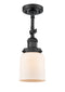 Innovations Lighting Small Bell 1 Light Semi-Flush Mount Part Of The Franklin Restoration Collection 201F-BK-G51-LED