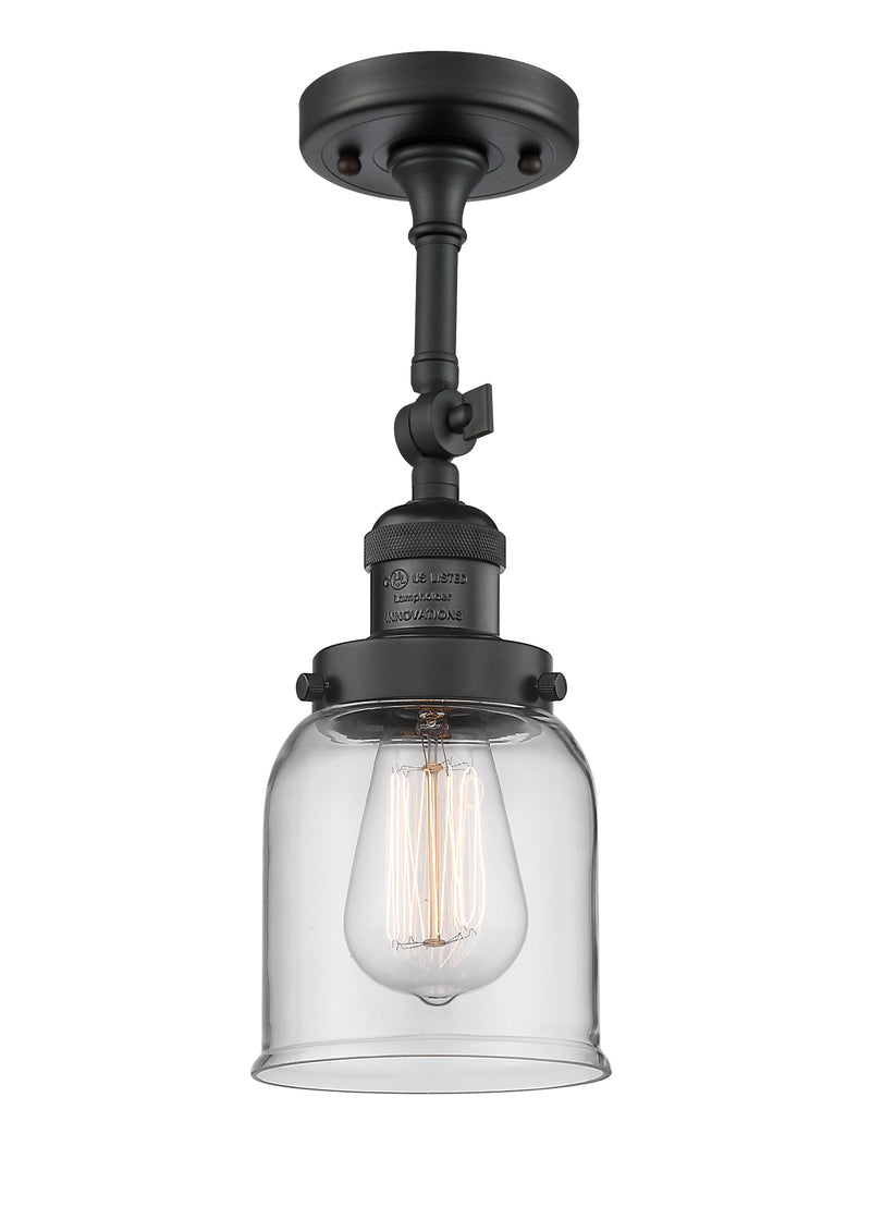 Innovations Lighting Small Bell 1 Light Semi-Flush Mount Part Of The Franklin Restoration Collection 201F-BK-G52-LED