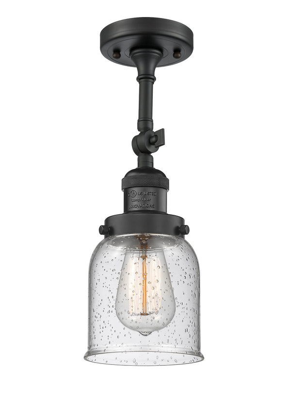 Innovations Lighting Small Bell 1 Light Semi-Flush Mount Part Of The Franklin Restoration Collection 201F-BK-G54