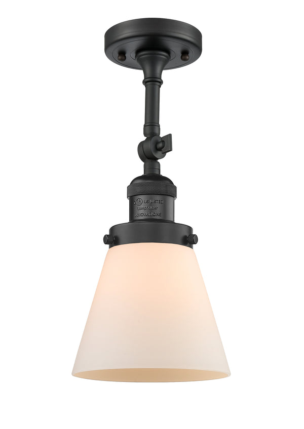 Innovations Lighting Small Cone 1 Light Semi-Flush Mount Part Of The Franklin Restoration Collection 201F-BK-G61