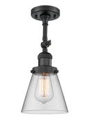 Innovations Lighting Small Cone 1 Light Semi-Flush Mount Part Of The Franklin Restoration Collection 201F-BK-G62