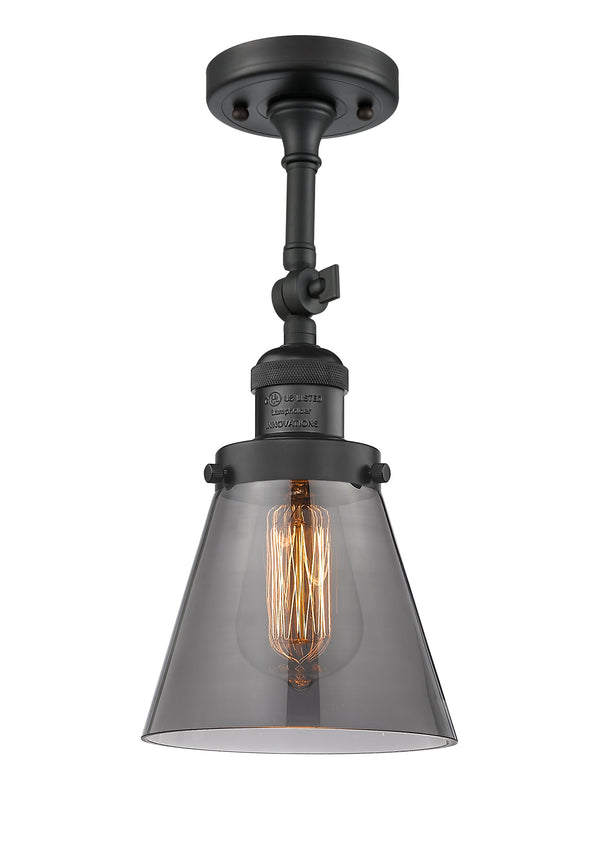 Innovations Lighting Small Cone 1 Light Semi-Flush Mount Part Of The Franklin Restoration Collection 201F-BK-G63