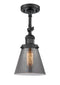 Innovations Lighting Small Cone 1 Light Semi-Flush Mount Part Of The Franklin Restoration Collection 201F-BK-G63