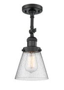 Innovations Lighting Small Cone 1 Light Semi-Flush Mount Part Of The Franklin Restoration Collection 201F-BK-G64