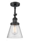 Innovations Lighting Small Cone 1 Light Semi-Flush Mount Part Of The Franklin Restoration Collection 201F-BK-G64-LED