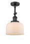 Innovations Lighting Large Bell 1 Light Semi-Flush Mount Part Of The Franklin Restoration Collection 201F-BK-G71