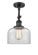 Innovations Lighting Large Bell 1 Light Semi-Flush Mount Part Of The Franklin Restoration Collection 201F-BK-G72-LED