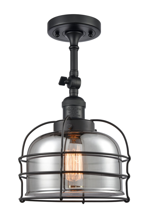 Innovations Lighting Large Bell Cage 1 Light Semi-Flush Mount Part Of The Franklin Restoration Collection 201F-BK-G73-CE