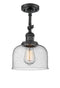 Innovations Lighting Large Bell 1 Light Semi-Flush Mount Part Of The Franklin Restoration Collection 201F-BK-G74-LED