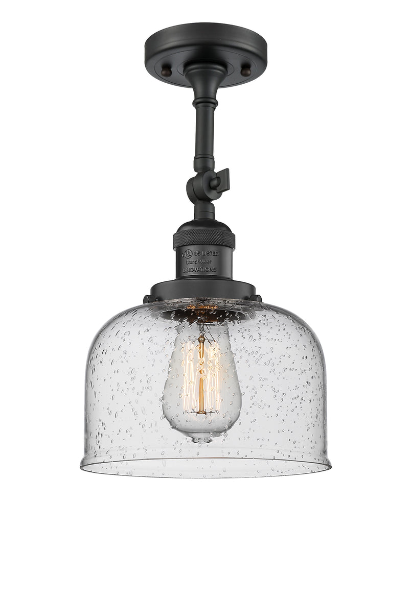 Innovations Lighting Large Bell 1 Light Semi-Flush Mount Part Of The Franklin Restoration Collection 201F-BK-G74