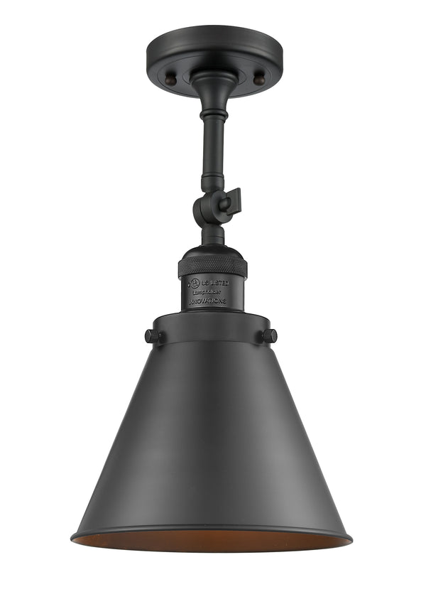 Innovations Lighting Appalachian 1 Light Semi-Flush Mount Part Of The Franklin Restoration Collection 201F-BK-M13-BK