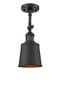 Innovations Lighting Addison 1 Light Semi-Flush Mount Part Of The Franklin Restoration Collection 201F-BK-M9-BK-LED