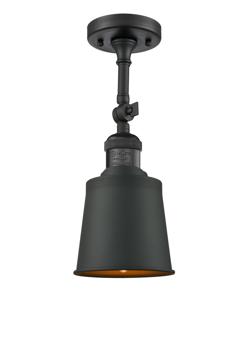 Innovations Lighting Addison 1 Light Semi-Flush Mount Part Of The Franklin Restoration Collection 201F-BK-M9-BK-LED