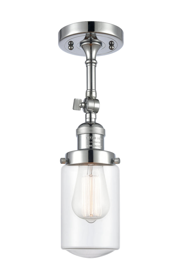 Innovations Lighting Dover 1 Light Semi-Flush Mount Part Of The Franklin Restoration Collection 201F-PC-G312-LED