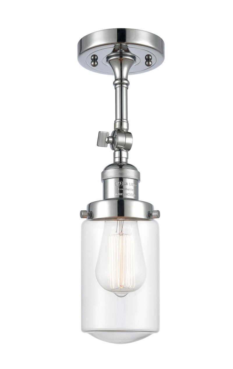 Innovations Lighting Dover 1 Light Semi-Flush Mount Part Of The Franklin Restoration Collection 201F-PC-G312-LED