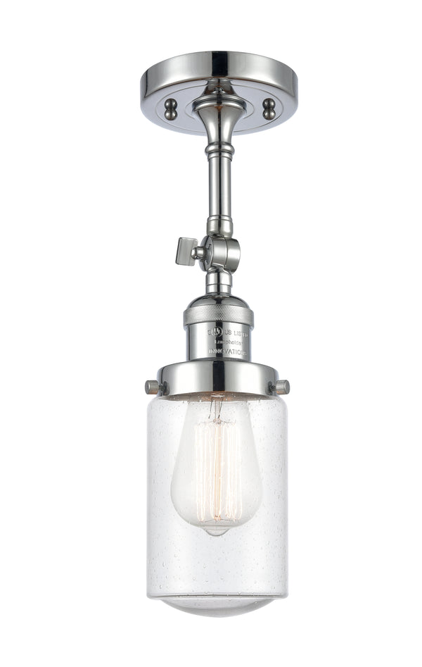 Innovations Lighting Dover 1 Light Semi-Flush Mount Part Of The Franklin Restoration Collection 201F-PC-G314-LED