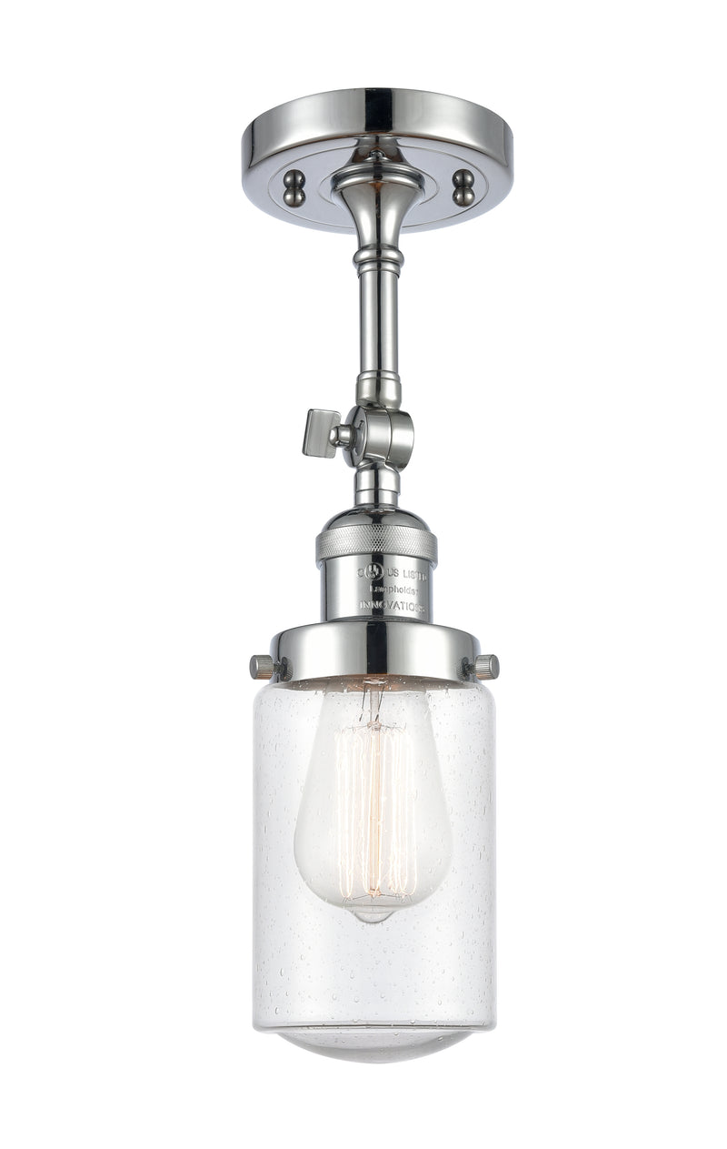 Innovations Lighting Dover 1 Light Semi-Flush Mount Part Of The Franklin Restoration Collection 201F-PC-G314-LED