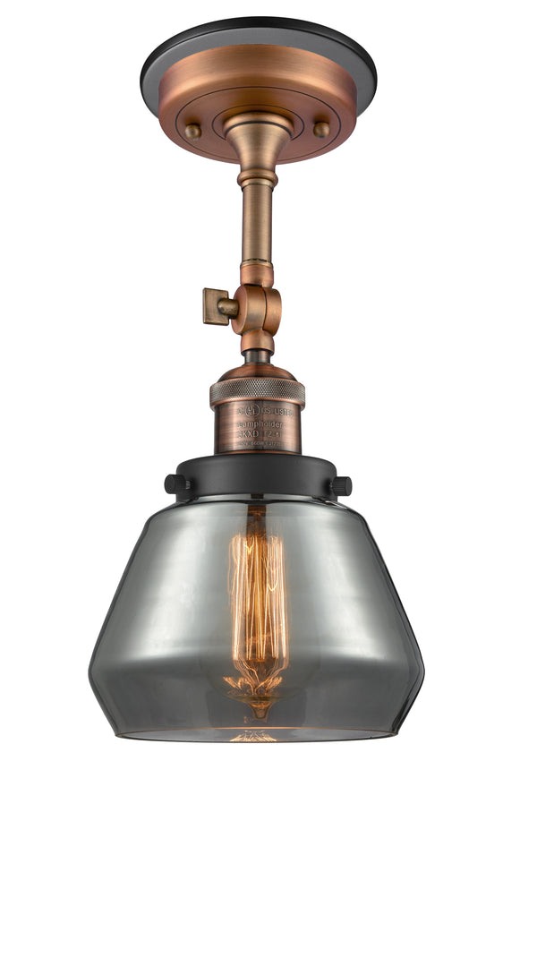 Innovations Lighting Fulton 1 Light Semi-Flush Mount Part Of The Franklin Restoration Collection 201FBP-ACBK-G173