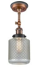 Innovations Lighting Stanton 1 Light Semi-Flush Mount Part Of The Franklin Restoration Collection 201FBP-ACBK-G262