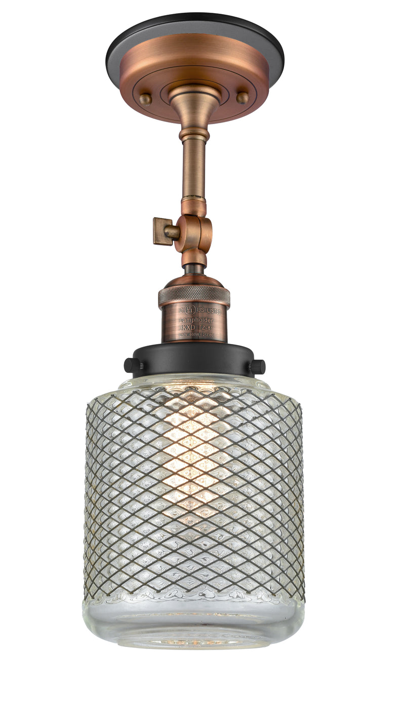 Innovations Lighting Stanton 1 Light Semi-Flush Mount Part Of The Franklin Restoration Collection 201FBP-ACBK-G262