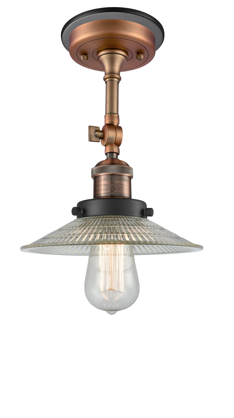 Innovations Lighting Halophane 1 Light Semi-Flush Mount Part Of The Franklin Restoration Collection 201FBP-ACBK-G2