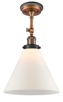 Innovations Lighting X-Large Cone 1 Light Semi-Flush Mount Part Of The Franklin Restoration Collection 201FBP-ACBK-G41-L