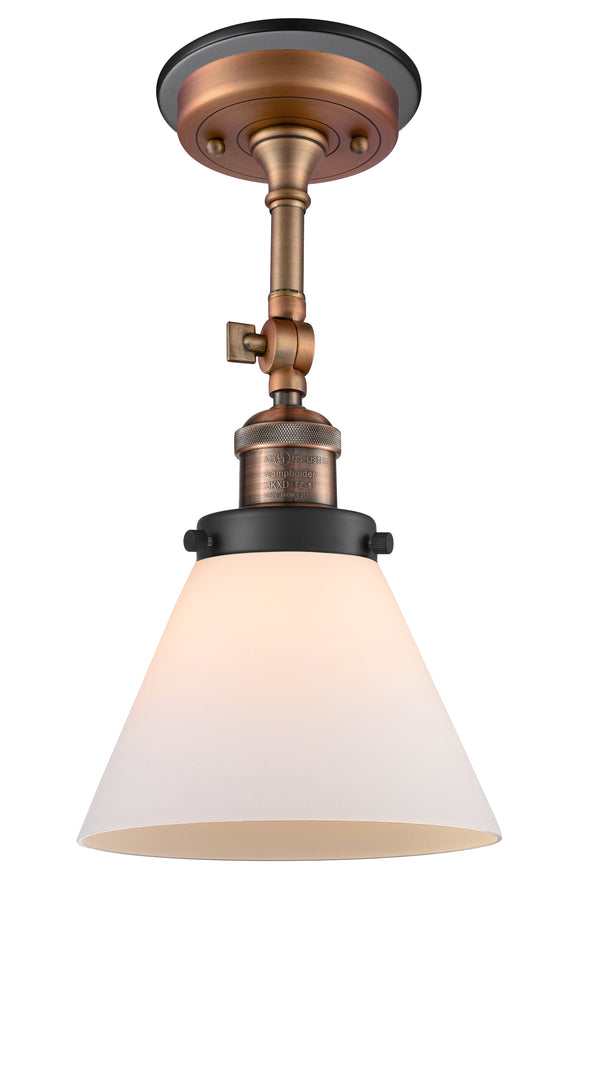 Innovations Lighting Large Cone 1 Light Semi-Flush Mount Part Of The Franklin Restoration Collection 201FBP-ACBK-G41