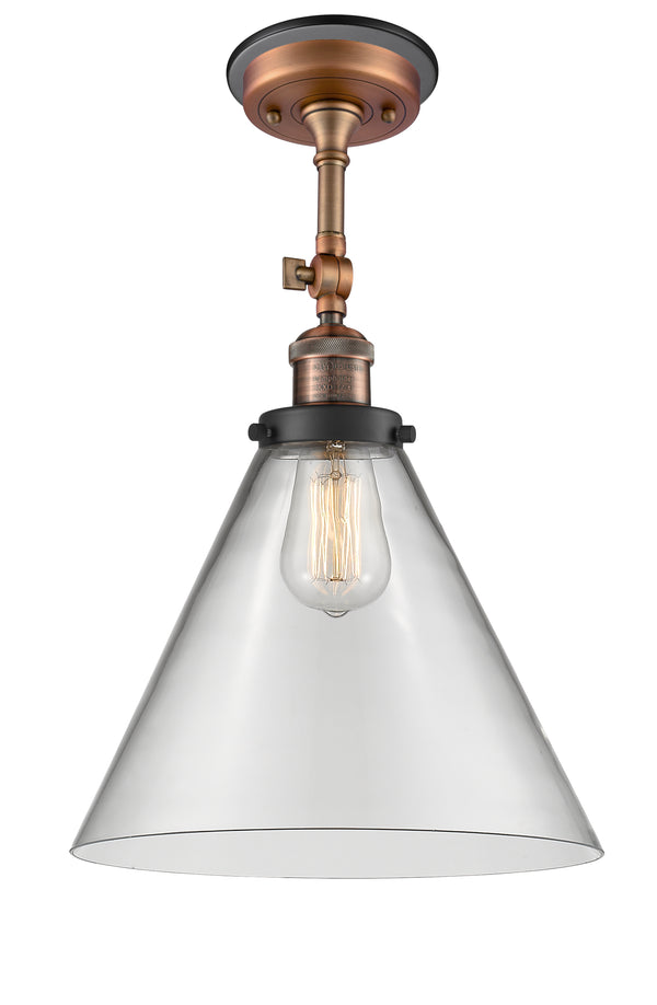 Innovations Lighting X-Large Cone 1 Light Semi-Flush Mount Part Of The Franklin Restoration Collection 201FBP-ACBK-G42-L