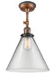 Innovations Lighting X-Large Cone 1 Light Semi-Flush Mount Part Of The Franklin Restoration Collection 201FBP-ACBK-G42-L