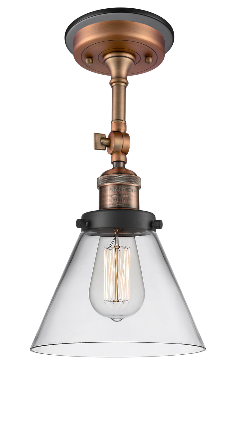 Innovations Lighting Large Cone 1 Light Semi-Flush Mount Part Of The Franklin Restoration Collection 201FBP-ACBK-G42