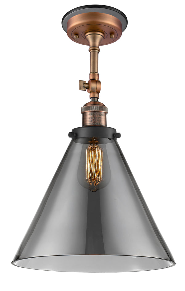 Innovations Lighting X-Large Cone 1 Light Semi-Flush Mount Part Of The Franklin Restoration Collection 201FBP-ACBK-G43-L