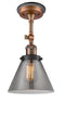 Innovations Lighting Large Cone 1 Light Semi-Flush Mount Part Of The Franklin Restoration Collection 201FBP-ACBK-G43